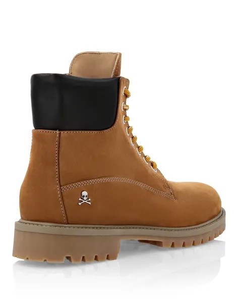 Сапоги из набука на низкой плоской подошве The Hunter Philipp Plein, бежевый
