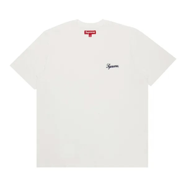 Топ с короткими рукавами Supreme Washed Script, цвет Белый