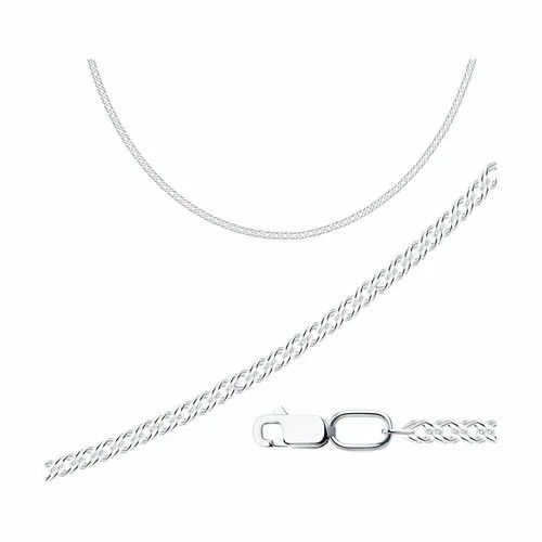 Цепь Diamant online Ромб двойной, серебро, 925 проба, длина 45 см, средний вес 3.56 г