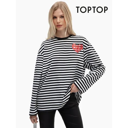 Лонгслив TOPTOP, размер 42, черный