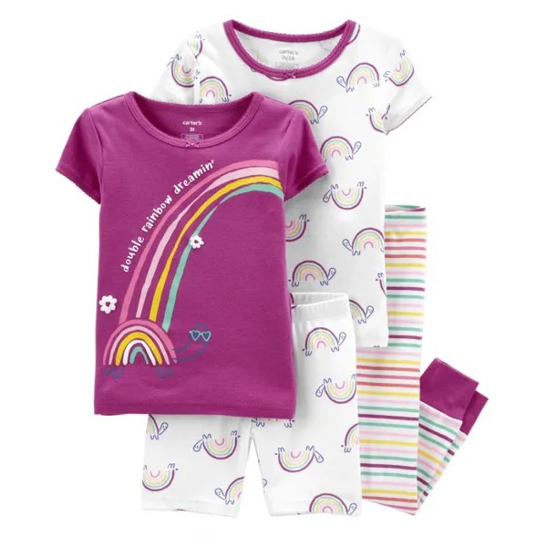 Carter's Пижама для девочки с радугой (4 предмета)