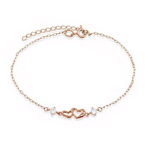 Браслет-цепочка The Jeweller, красное золото, 585 проба, фианит, длина 16 см.