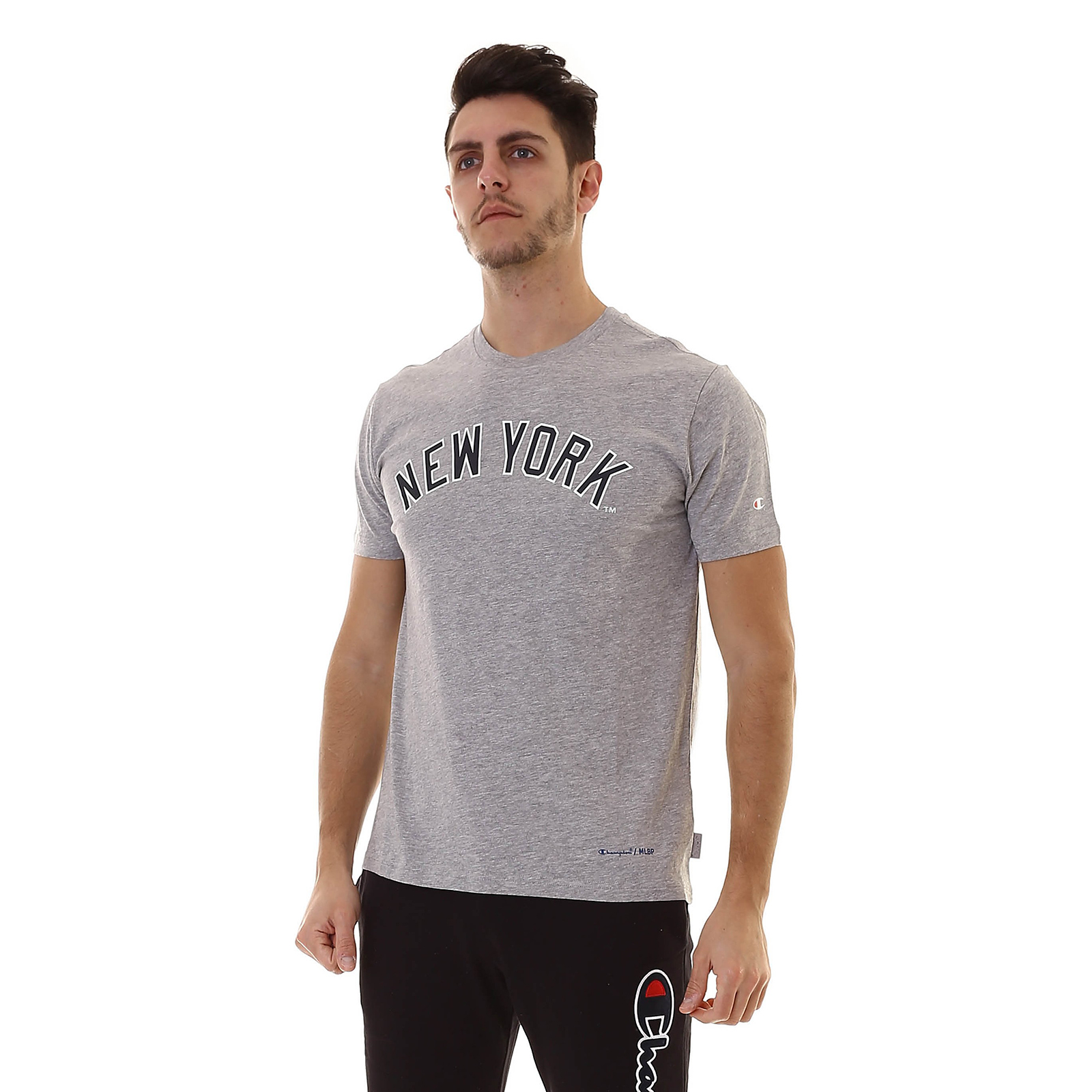 Футболка мужская Champion Legacy MLB Crewneck T-Shirt серая 4XL