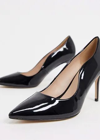 Черные туфли-лодочки на каблуке для широкой стопы Miss KG-Черный цвет