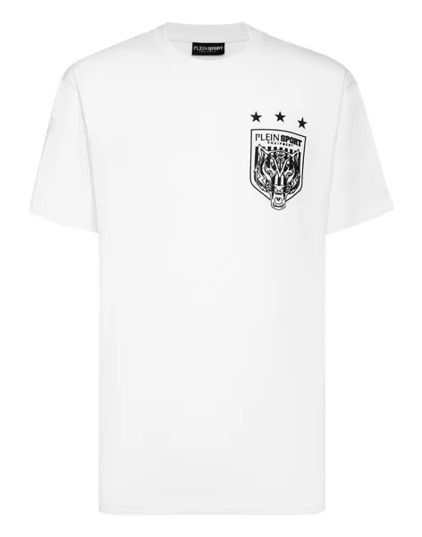 Футболка с круглым вырезом SS Tiger Crest Edition Plein Sport, белый