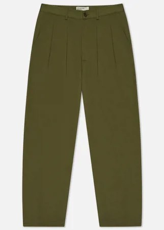 Мужские брюки Universal Works Double Pleat Twill, цвет оливковый, размер 36