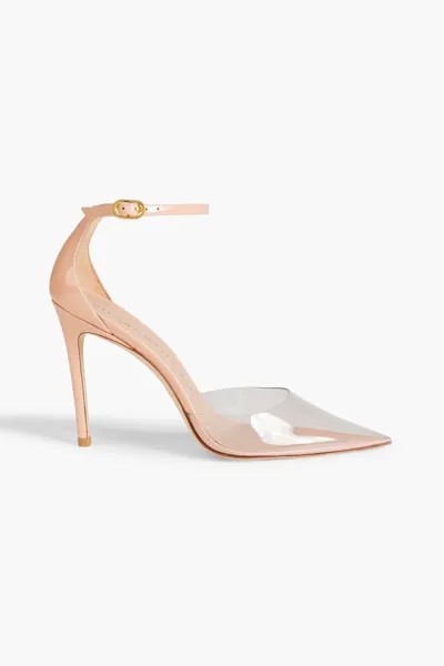 Туфли Stuart 100 из лакированной кожи и ПВХ STUART WEITZMAN, оранжевый