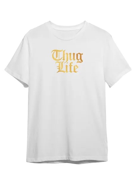 Футболка унисекс Каждому Своё Thug life/2PAC/Готика STGO13ZG белая 2XL