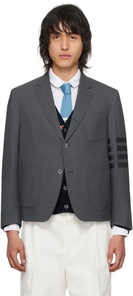 Серый спортивный пиджак с мешком с 4 полосками Thom Browne