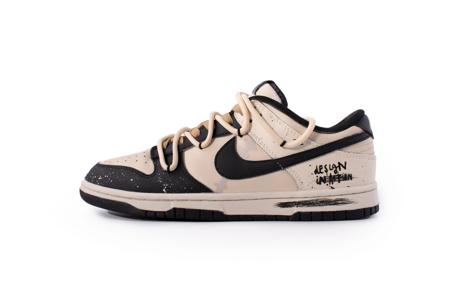 Кроссовки Nike Dunk Skateboarding Shoes Women's Low-top Khaki/black, хаки