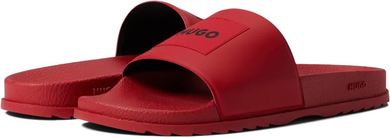 Сандалии на плоской подошве Red Patch Slides HUGO, цвет Cherry Red