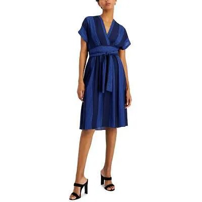 Женское синее платье миди длиной до колена Anne Klein 14 BHFO 0791