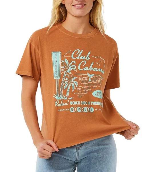 Футболка с рисунком Rip Curl Club Cabana, коричневый