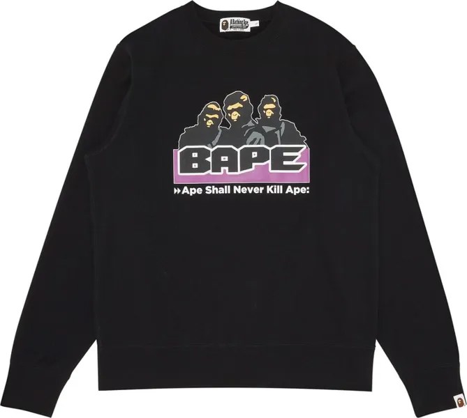 Толстовка GOAT Exclusive BAPE Archive Crewneck In Black, черный