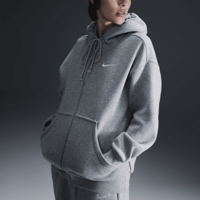 Худи Nike Sportswear Phoenix Fleece, цвет Dark Grey Heather/Sail