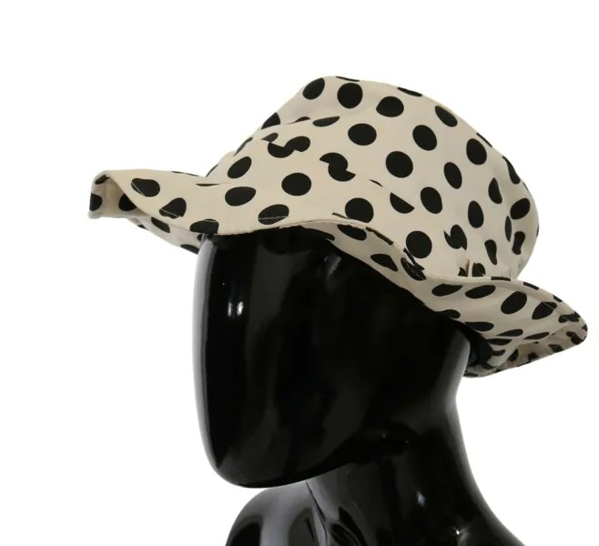 DOLCE - GABBANA Шляпа Белая, 100% хлопок, дизайн в горошек Trilby s. 57 / С Рекомендуемая розничная цена 500 долларов США