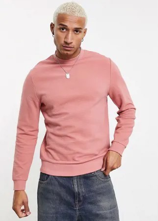 Розовый свитшот в рубчик (от комплекта) ASOS DESIGN-Розовый цвет
