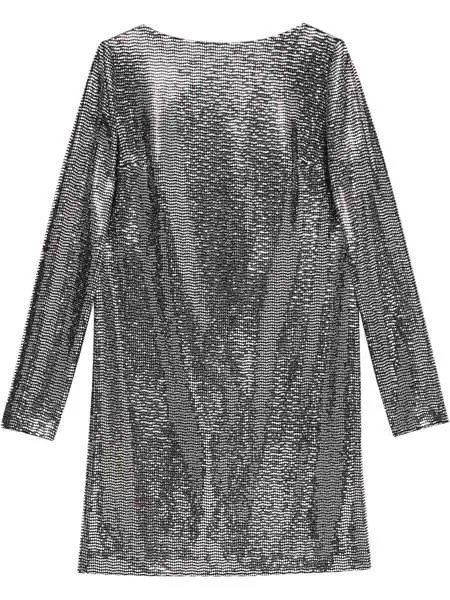 Gucci платье мини с эффектом металлик