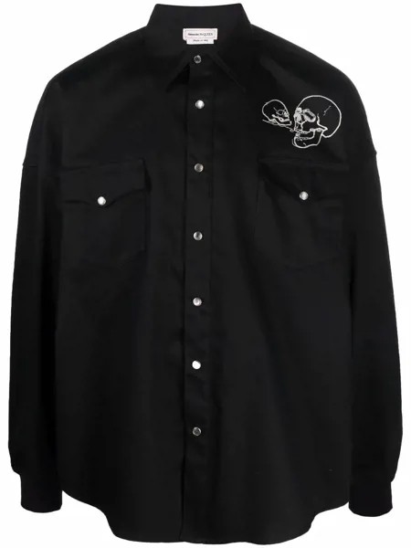 Alexander McQueen рубашка с вышивкой Skull