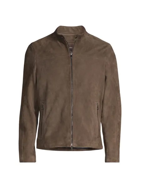 Базовая замшевая куртка-гонщик Michael Kors, коричневый