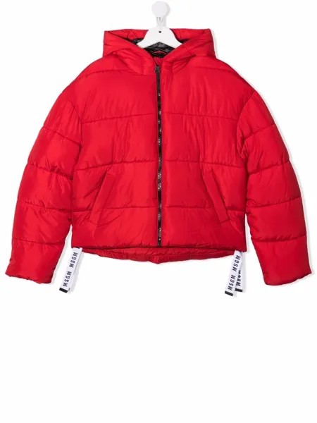 MSGM Kids пуховик с капюшоном