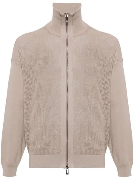 Emporio Armani кардиган на молнии, нейтральный цвет