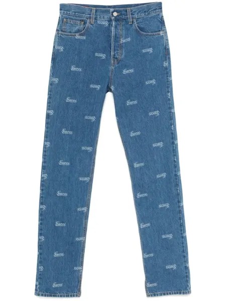 Gucci джинсы с логотипом, синий