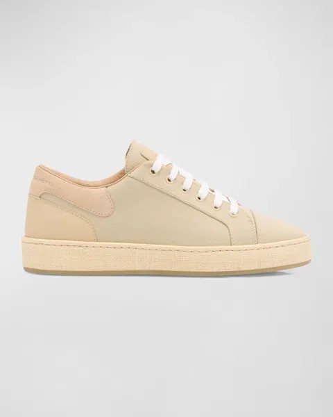 Мужские низкие кеды Gz-City из текстиля и кожи Giuseppe Zanotti, цвет Crema