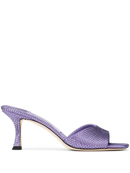 Jimmy Choo атласные мюли Skye 70, фиолетовый