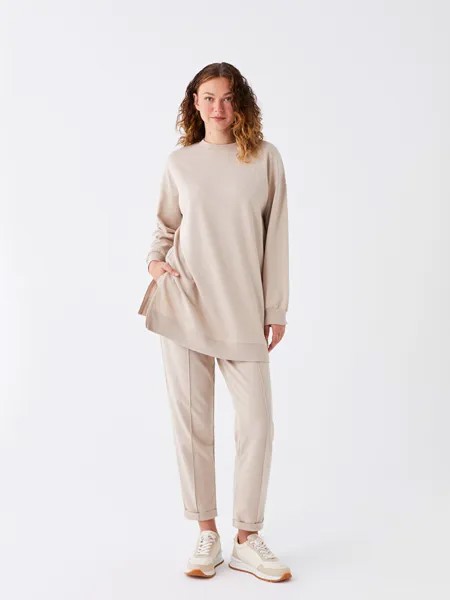 Женские однотонные спортивные штаны с эластичной резинкой на талии LCW Modest, бежевый