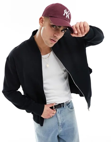 Черная супер-оверсайз-бомбер ASOS DESIGN