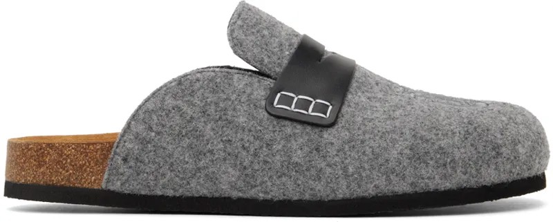 Серые сабо с вышивкой JW Anderson