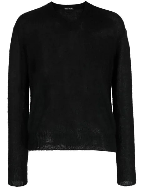 TOM FORD джемпер с V-образным вырезом, черный