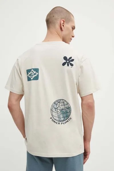 Хлопковая футболка Rip Curl, бежевый