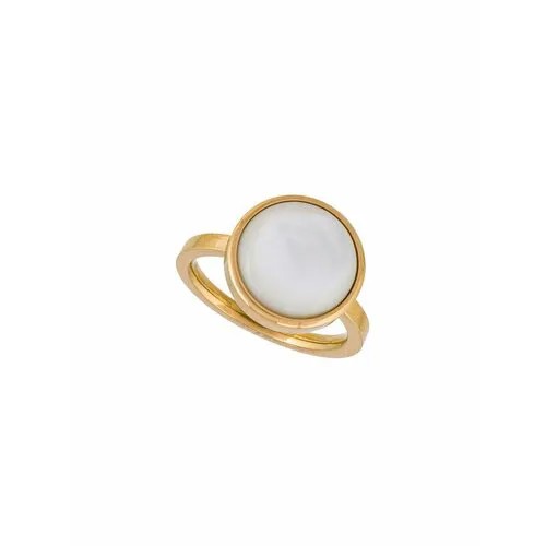 Кольцо Fiore Luna, перламутр, размер 17.2, желтый, белый