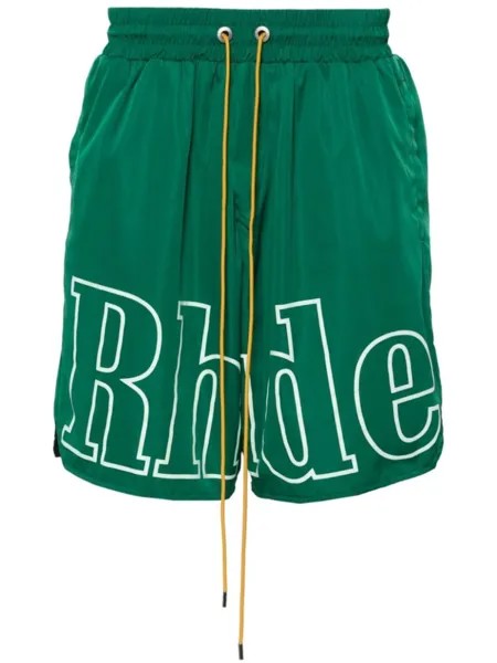 RHUDE спортивные шорты с логотипом, зеленый