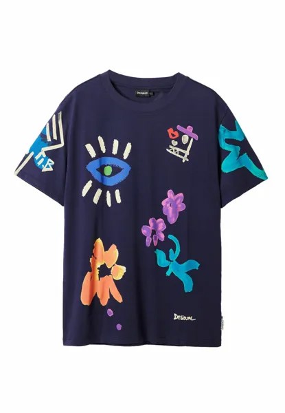 Футболка с принтом Desigual, синий