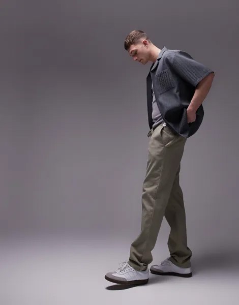 Брюки прямого кроя Topman цвета хаки
