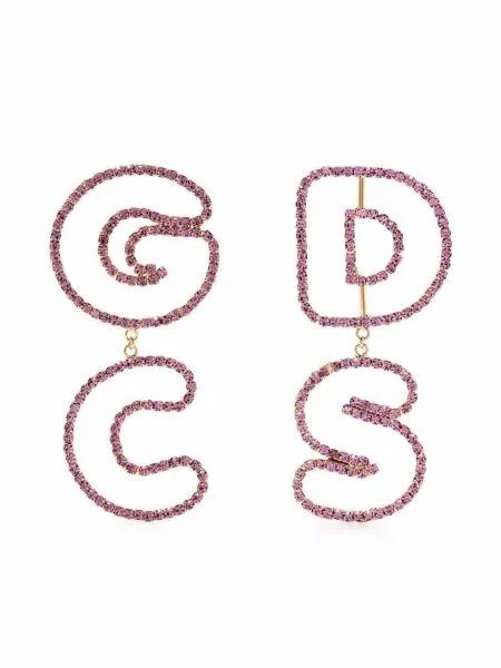 Gcds серьги с кристаллами и логотипом