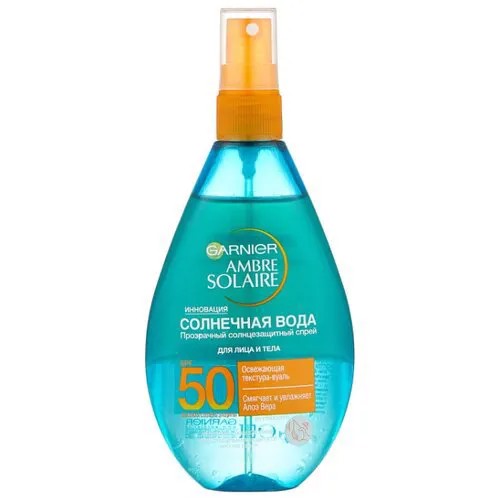 GARNIER Ambre Solaire солнцезащитный спрей для тела Солнечная вода SPF 50 150 мл