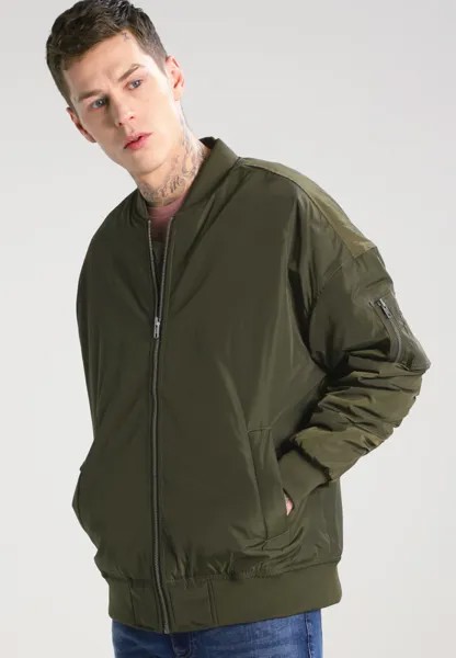 Бомбер Urban Classics Oversized, темно-зеленый