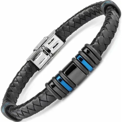 Плетеный браслет Everiot, размер 21 см, черный