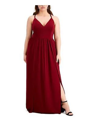 EMERALD SUNDAE Женское бордовое платье на тонких бретельках с завышенной талией для юниоров 20