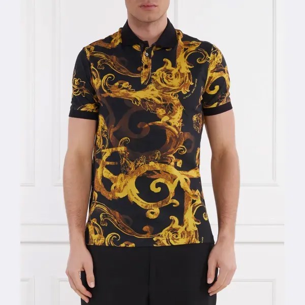 Рубашка-Поло узкого кроя Versace, черный