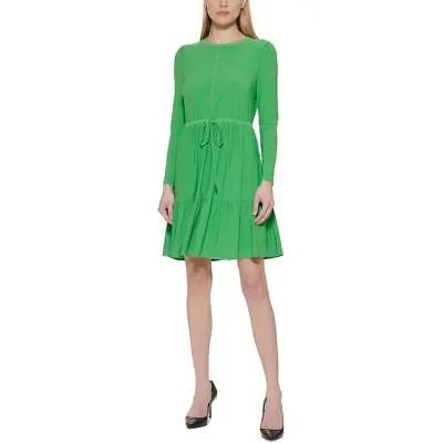 Зеленое женское мини-платье Tommy Hilfiger с кулиской и пышной юбкой 16 BHFO 7028