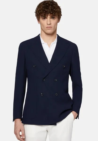 Короткое пальто DOUBLE-BREASTED IN PURE CREPE Boggi Milano, синий