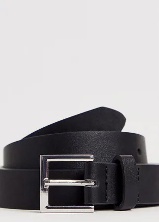 Черный узкий ремень из искусственной кожи ASOS DESIGN Plus