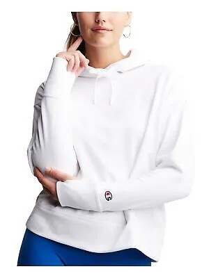 Женский белый пуловер с капюшоном и длинными рукавами с логотипом CHAMPION, топ L