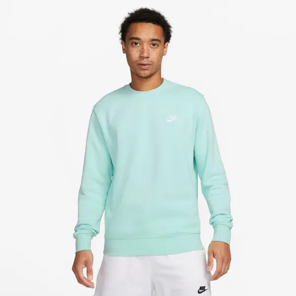 Флисовый свитшот с круглым вырезом Nike Sportswear Club, зеленый