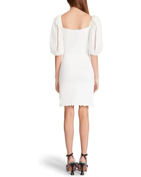 Платье Betsey Johnson Smock Knit Poplin Sleeve Dress, цвет Optic White